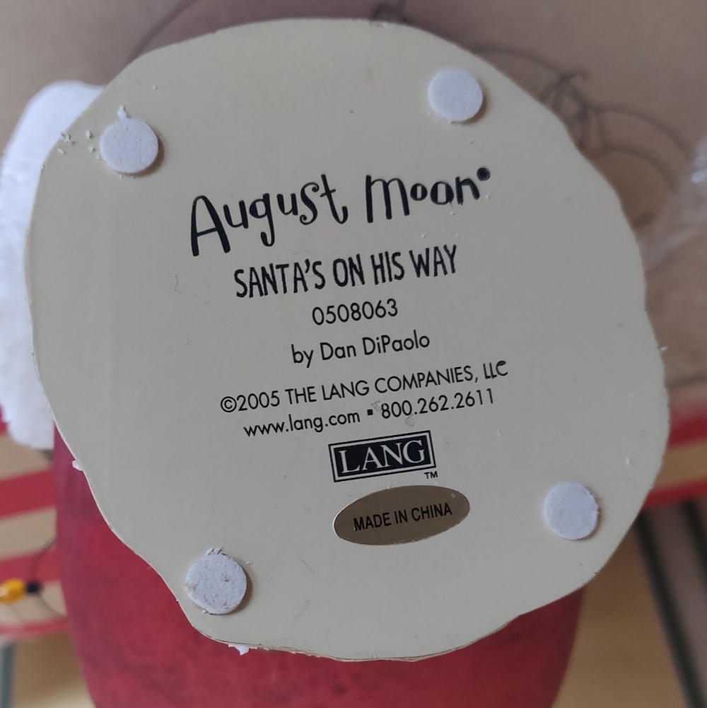 August Moon "Santa's On His Way" Figurine by Lang - Red and Cream - Picture 7 of 16